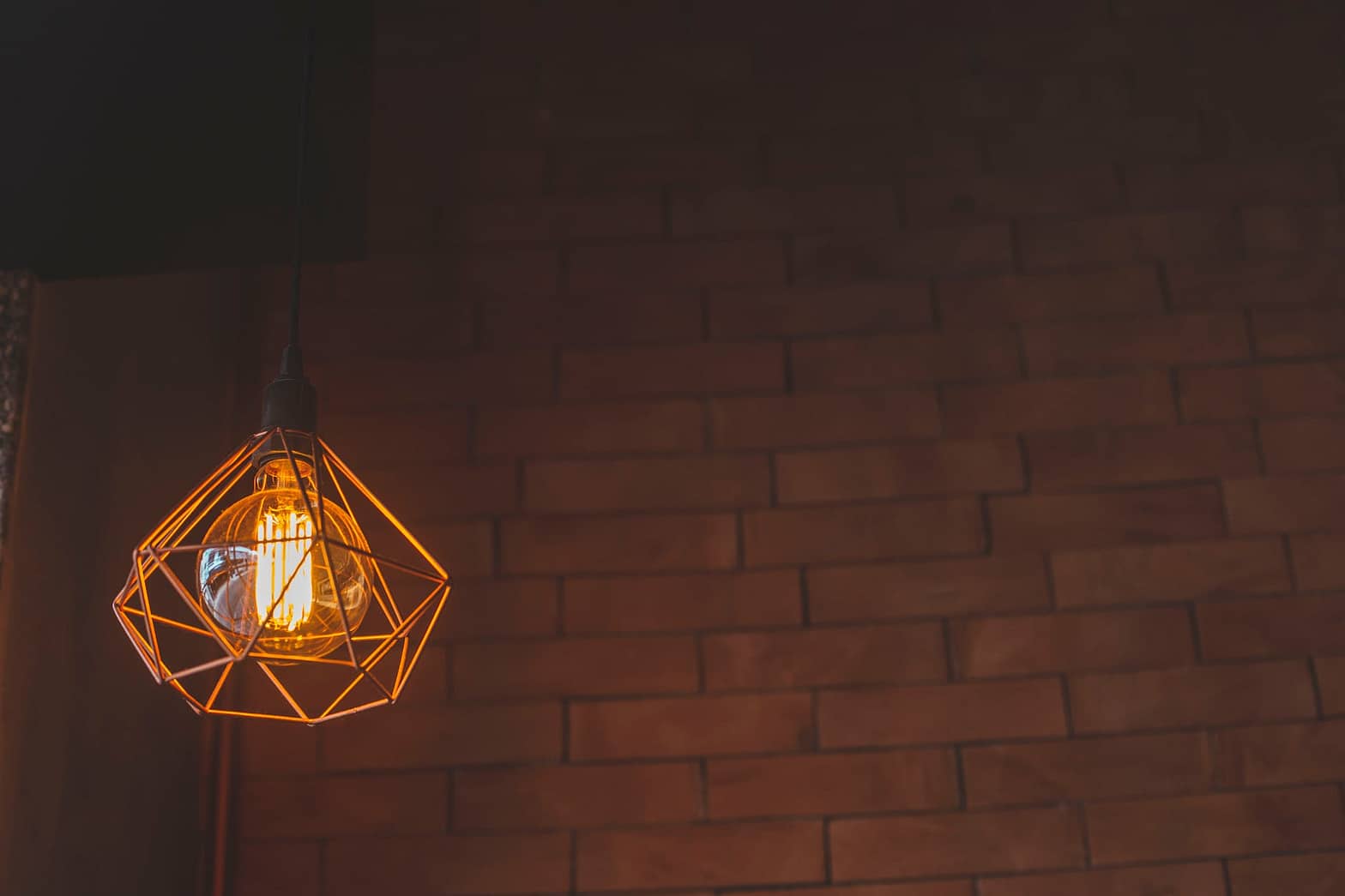 pendant lamp turned on